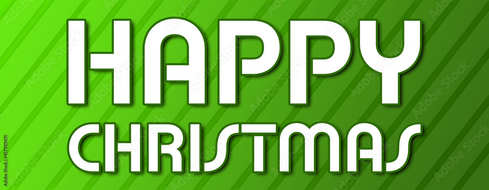 Happy Christmas - text written on green background with abstract lines Happy Christmas - text written on green background with abstract lines