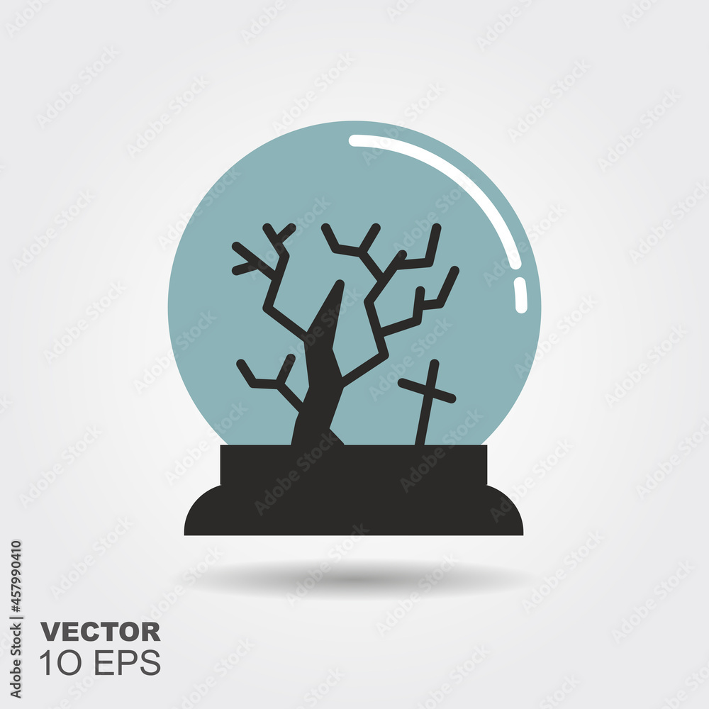 Crystal Ball. Flat silhouette icon with shadow Crystal Ball. Flat silhouette icon with shadow
