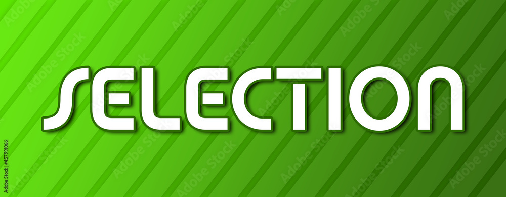Selection - text written on green background with abstract lines Selection - text written on green background with abstract lines