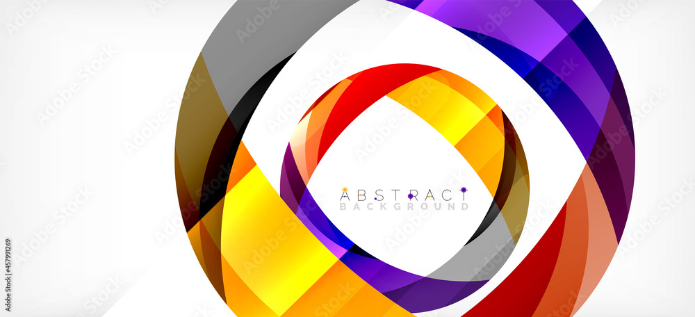 Color circle shapes, minimal geometric background. Trendy dynamic composition. Vector Illustration For Wallpaper, Banner, Background, Landing Page Color circle shapes, minimal geometric background. Trendy dynamic composition. Vector Illustration For Wallpaper, Banner, Background, Landing Page