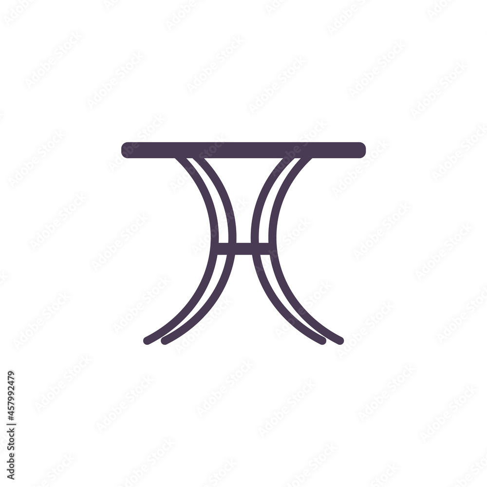 Garden table for use outside and in patio, flat vector illustration isolated. Garden table for use outside and in patio, flat vector illustration isolated.