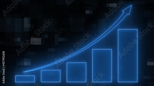 Financial graph background - abstract stock market charts on financial data view - business growth bar graph