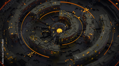 Black rotating circle eleme...