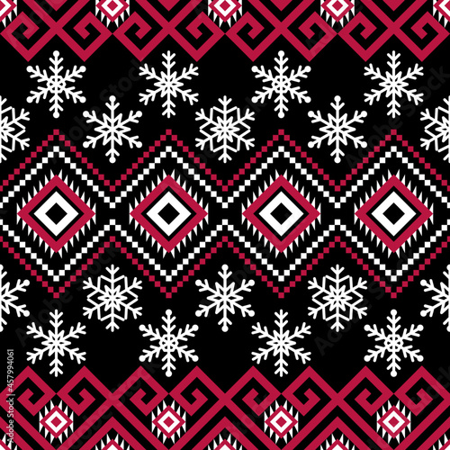 Holidays vector pattern, Christmas seamless pattern, winter pattern with snowflakes