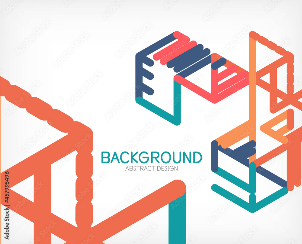 Abstract background. Color lines on white background. Linear abstract composition. Techno or business concept for wallpaper, banner, background, landing page Abstract background. Color lines on white background. Linear abstract composition. Techno or business concept for wallpaper, banner, background, landing page
