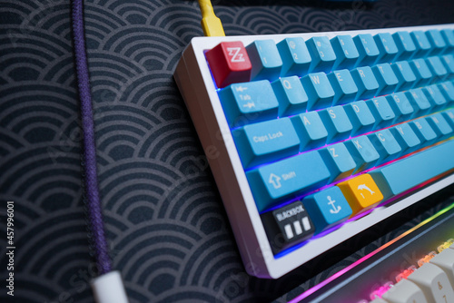 Mechanical keyboard with colorful keycaps