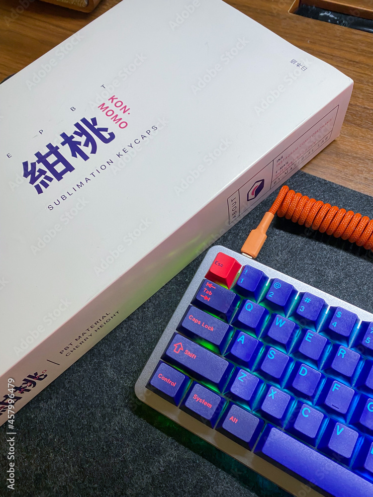 Mechanical keyboard with colorful keycaps Stock Photo | Adobe Stock
