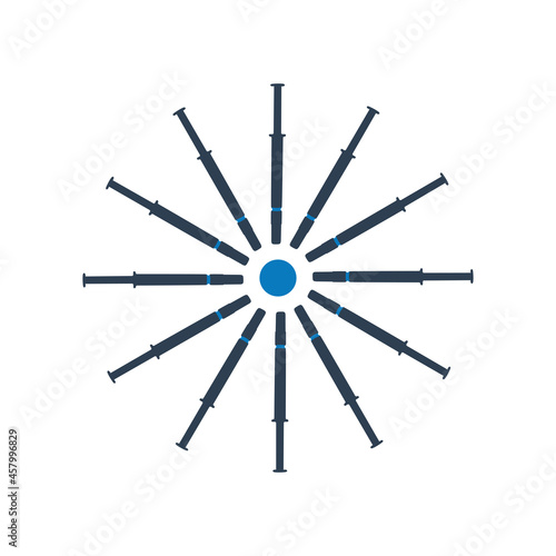 Full set new syringe flat icon. Simple editable eps vector usable for web and print items.