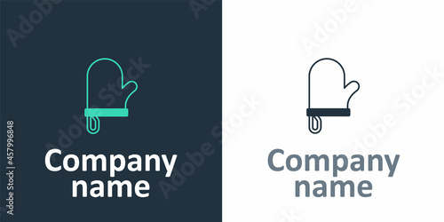 Logotype Oven glove icon isolated on white background. Kitchen potholder sign. Cooking glove. Logo design template element. Vector