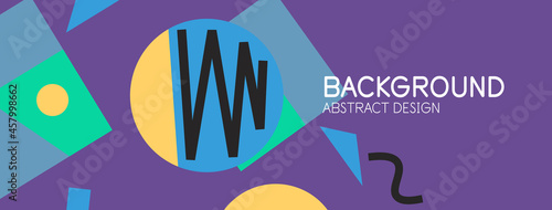 Abstract background. Blocks, lines, triangles, circles composition. Techno or business concept for wallpaper, banner, background, landing page