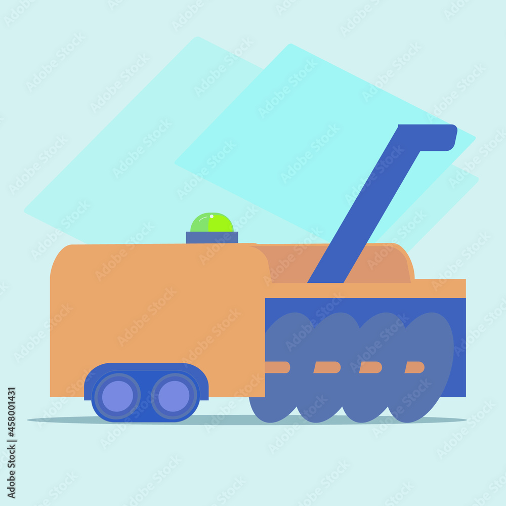 custom made wallpaper toronto digitalSmall orange isolated snow blower vector illustration on blue background