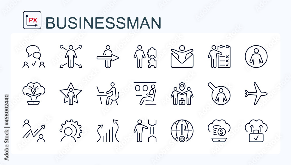 A set of vector web icons from fine line, business, teamwork, finance and strategy. People.