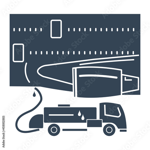 Vector black icon passenger airplane on service, maintenance