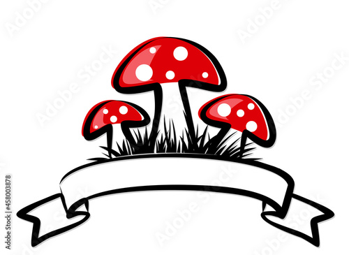 Red Forest Mushrooms symbol with grass.