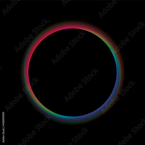 vector glowing light round frame button
