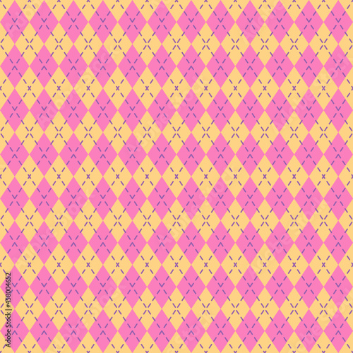 Geometric Argyle Seamless Pattern in Bright Colors and Retro Hippie Style. High quality pattern for textile, fabric, phone cases, wrapping paper, wallpaper and other surface designs