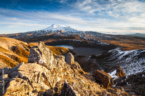 Mount Ruapehu and Lower Tama Lake. Tongariro National Park