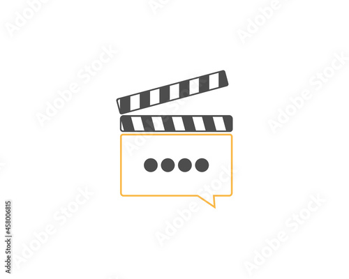 Movie clipboard with bubble chat logo