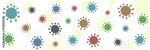 Bacterium, virus, coronavirus seamless background vector stock illustration