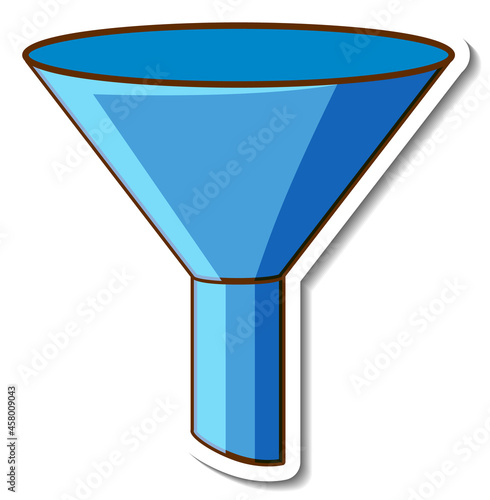 Blue funnel sticker on white background