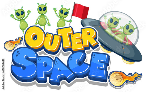 Outer Space logo with many aliens