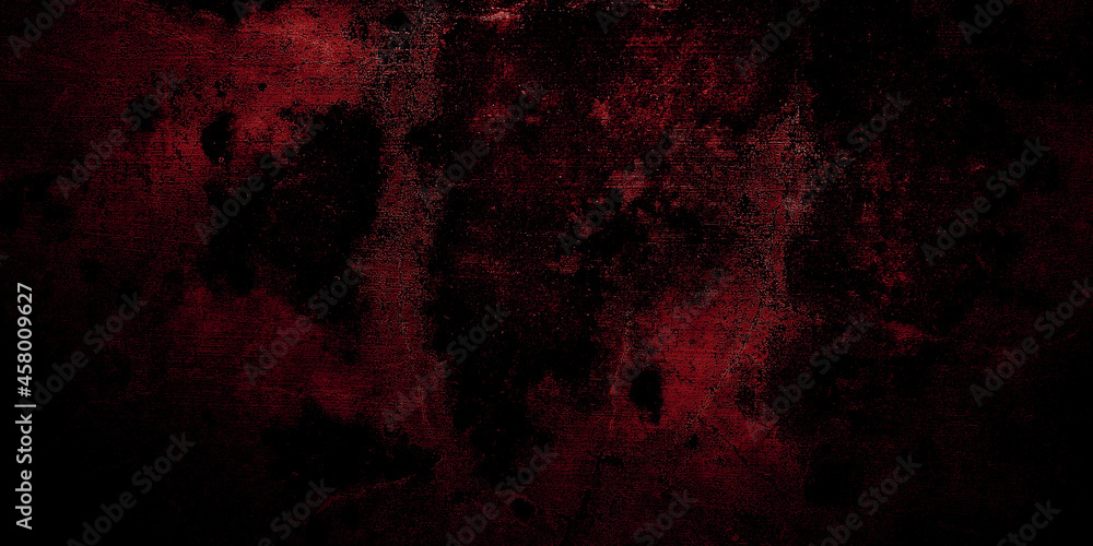 Red and black horror background. Dark grunge red texture concrete