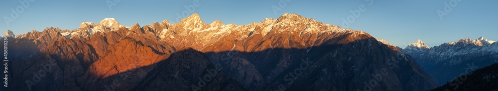 mount Nanda Devi sunset view India himalaya mountain