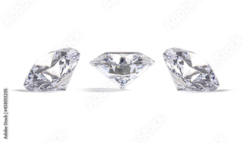 Blank sparkle diamond jewel mockup, front and side view