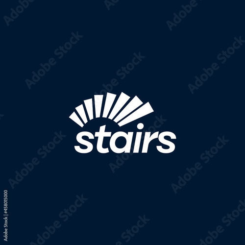 stairs logo design vector graphic