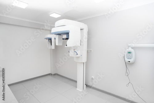 An office in a dental clinic, computerized 3D tomography of teeth and jaw. photo