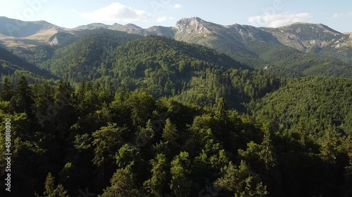 Aerial view over the mountains