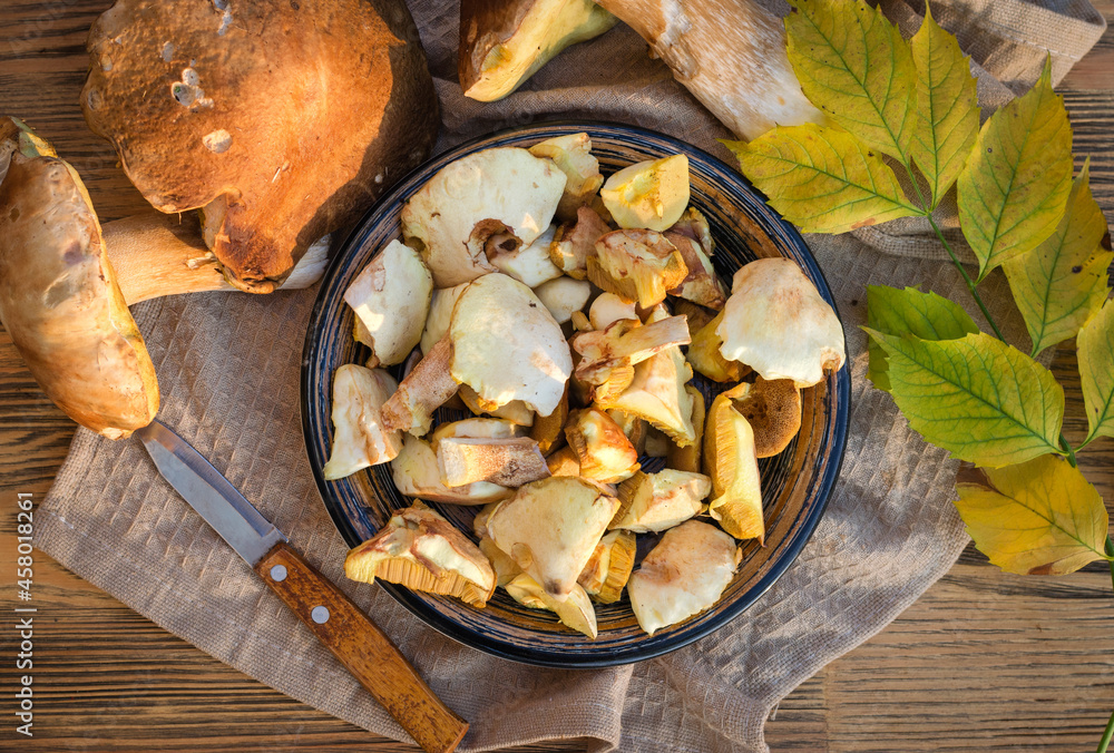 Fresh Forest Mushrooms in a Plate Fresh Forest Mushrooms in a Plate