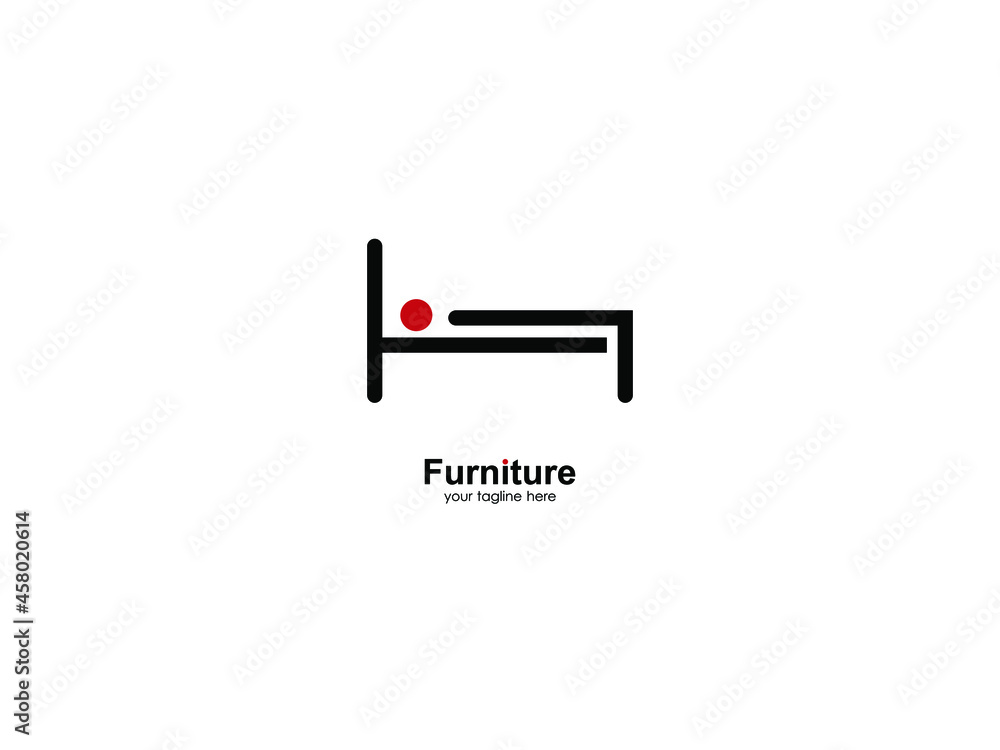 abstract furniture logo with line art. modern templates. for corporate and graphic design. chair, lamp, table, cupboard and bed icon abstract furniture logo with line art. modern templates. for corporate and graphic design. chair, lamp, table, cupboard and bed icon