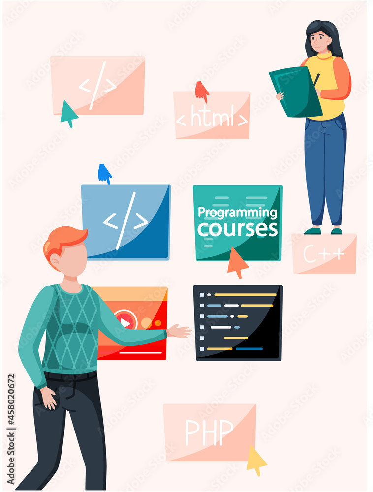 Programming courses online education, coding learning. Information ...