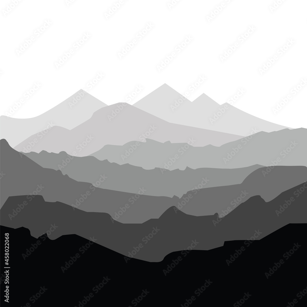 Dark mountains background icon. Vector illustration eps 10