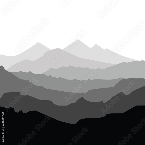 Dark mountains background icon. Vector illustration eps 10