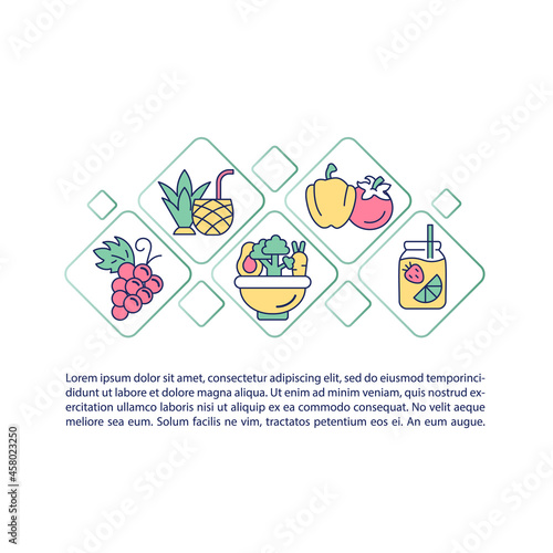 Fluid containing food concept line icons with text. PPT page vector template with copy space. Brochure, magazine, newsletter design element. Rehydration linear illustrations on white