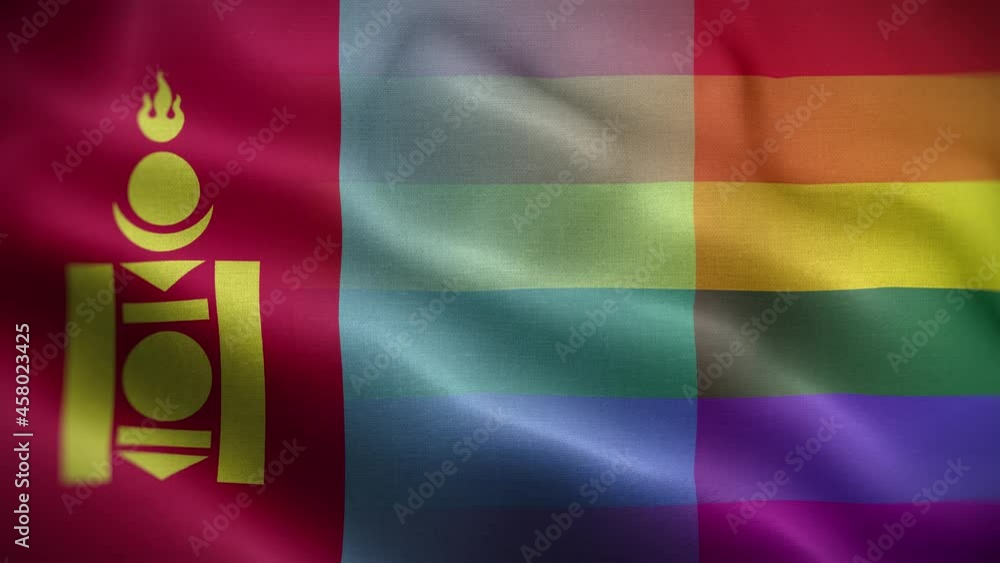 LGBT Mongolia Flag Loop Background 4K LGBT Mongolia Flag Loop Background 4K
