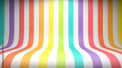 Colorful striped studio backdrop with rainbow lines and empty space for your content