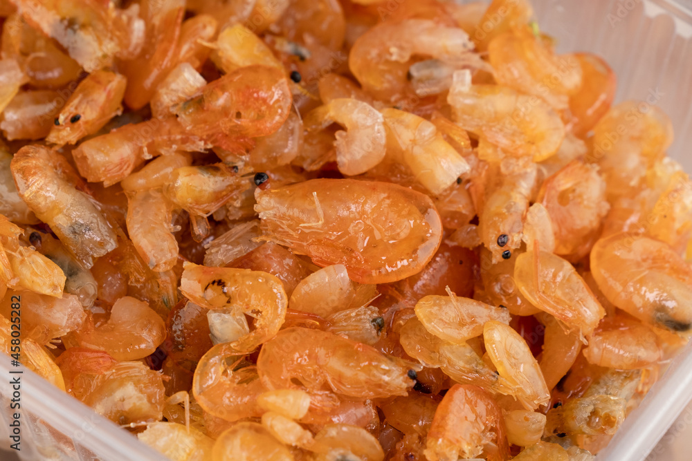 Delicious sweet shrimp traditional processed food Asian style, Small prawn boiled with sugar tasty for preserving food. Delicious sweet shrimp traditional processed food Asian style, Small prawn boiled with sugar tasty for preserving food.