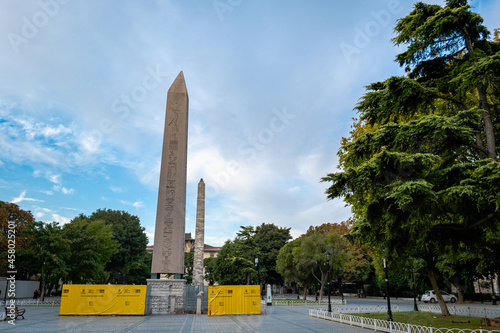 Obelisk of Theodosius taken in the old town Sultanahmet area in Istanbul, Turkey photo