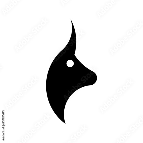 Vector bull in golden ratio style. Editable illustration