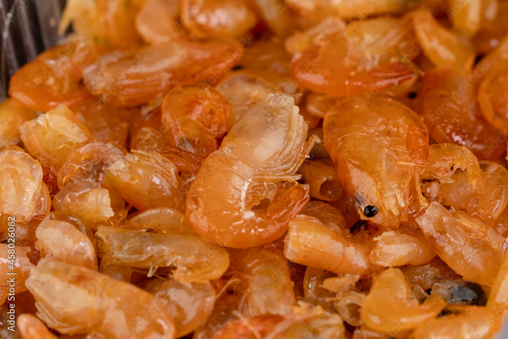 Delicious sweet shrimp traditional processed food Asian style, Small prawn boiled with sugar tasty for preserving food. Delicious sweet shrimp traditional processed food Asian style, Small prawn boiled with sugar tasty for preserving food.