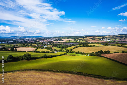 Drone Photography  Fields and Meadows over River Teign  Devon  England  Europe