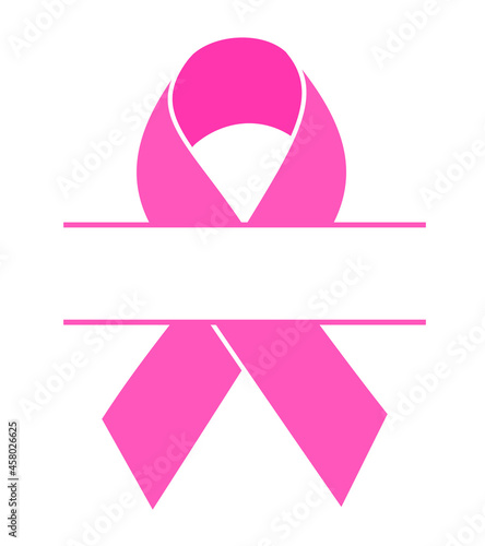 Pink ribbon symbol design with copy sapce. Breast Cancer Awareness Month Campaign. Icon design. For poster, banner and t-shirt. Vector Illustration.