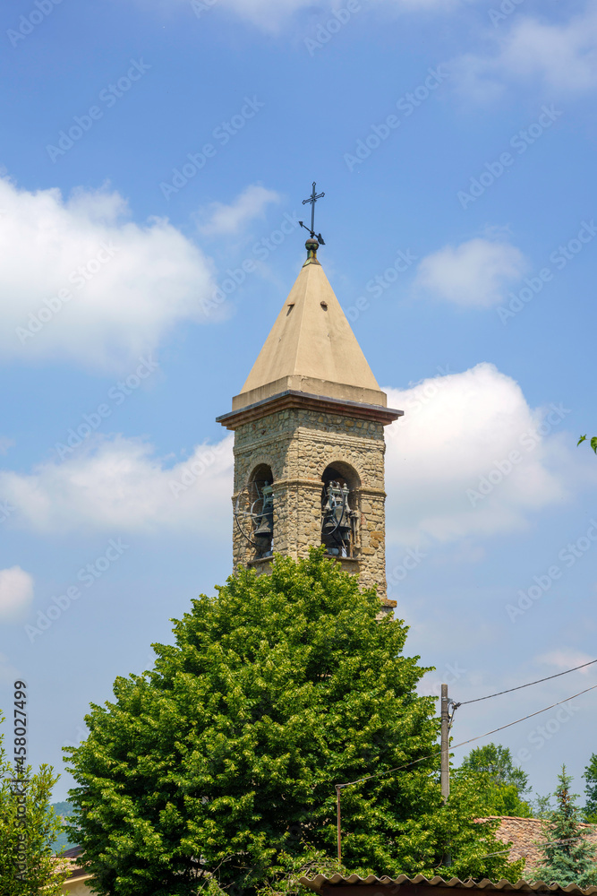 Pizzocorno, Pavia: belfry of the historic church