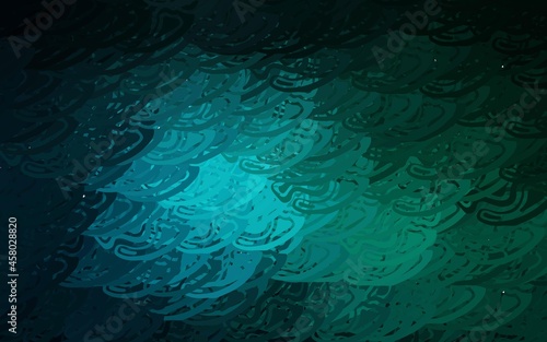Dark Blue, Green vector template with chaotic poly shapes. © smaria2015