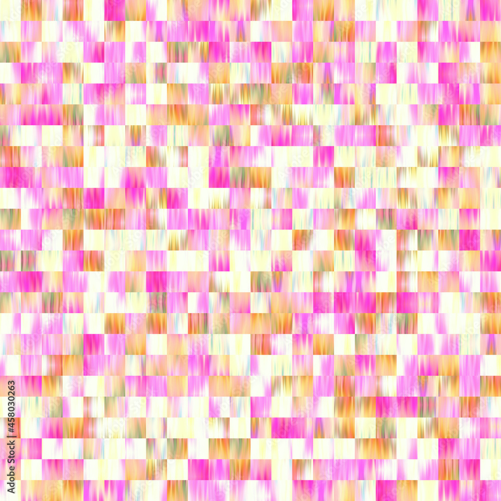 Optical low poly pixel grid dye blur texture background. Seamless washed out geometric ombre effect. 80s style retro square shape pattern. High resolution funky beach wear fashion textile tile. Optical low poly pixel grid dye blur texture background. Seamless washed out geometric ombre effect. 80s style retro square shape pattern. High resolution funky beach wear fashion textile tile.
