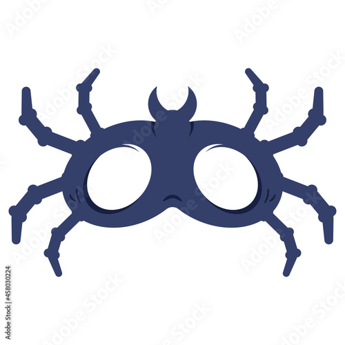 Halloween spider mask vector cartoon illustration isolated on a white background.