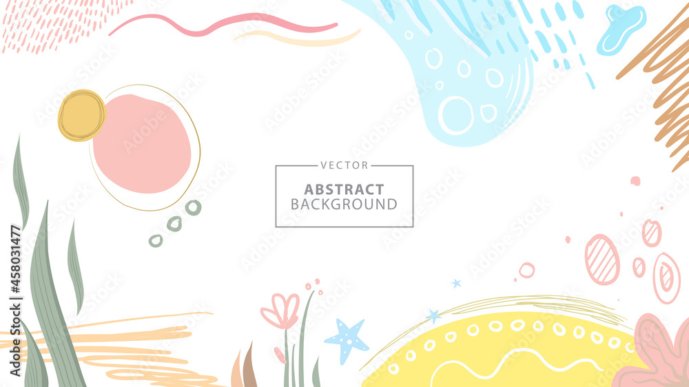 Abstract and colorful vector painting background for social media posts, banners, placards, brochures, posters and covers.